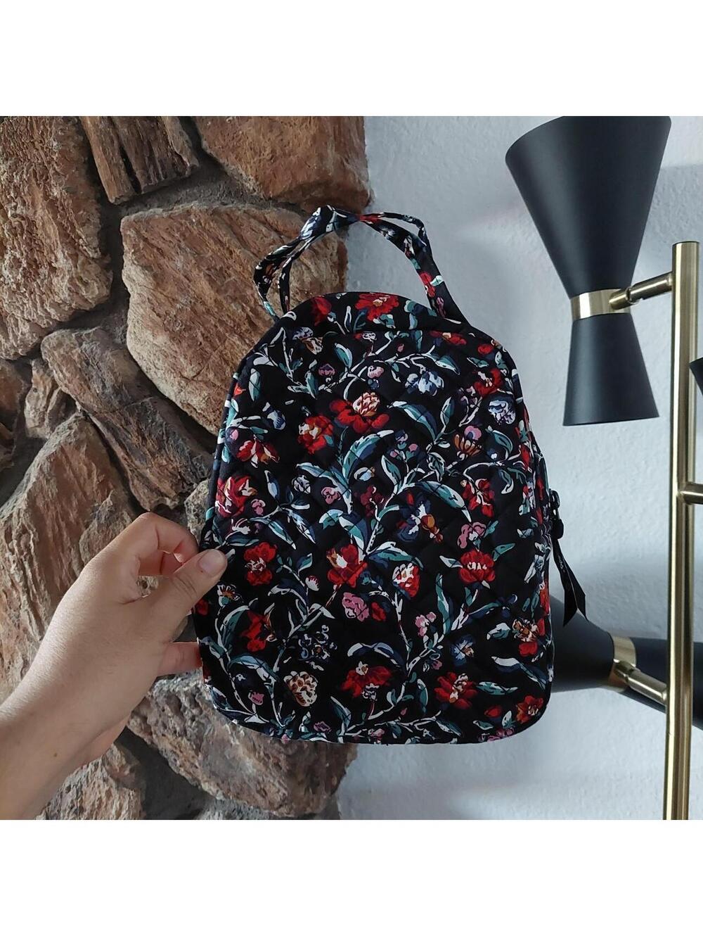 Vera Bradley Perennials Noir Lunch Bunch Insulated Quilted Tote Bag